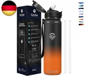 Grsta Trinkflasche 1L, Trinkflasche Edelstahl Bpa-Frei, Trinkflasche Metall