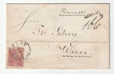 Hungary 5 kr +10 kr (def) 1871 engraved stps reg cover PEST 26/3/1873 to Austria