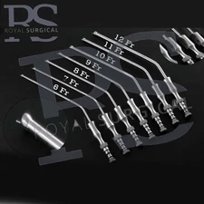 New Frazier Suction Tubes With Ball Tip 6 To 12 Fr 7 PCs Set Surgical Instrument