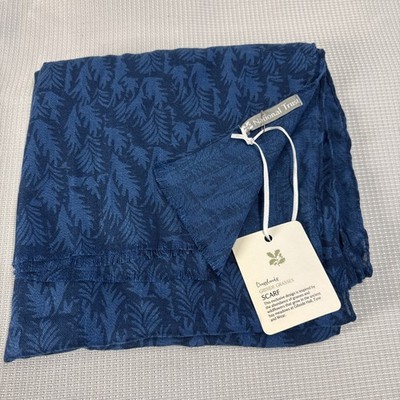 20'' x 72'' Blue Grasslands Gibside Grasses Scarf - Made in UK