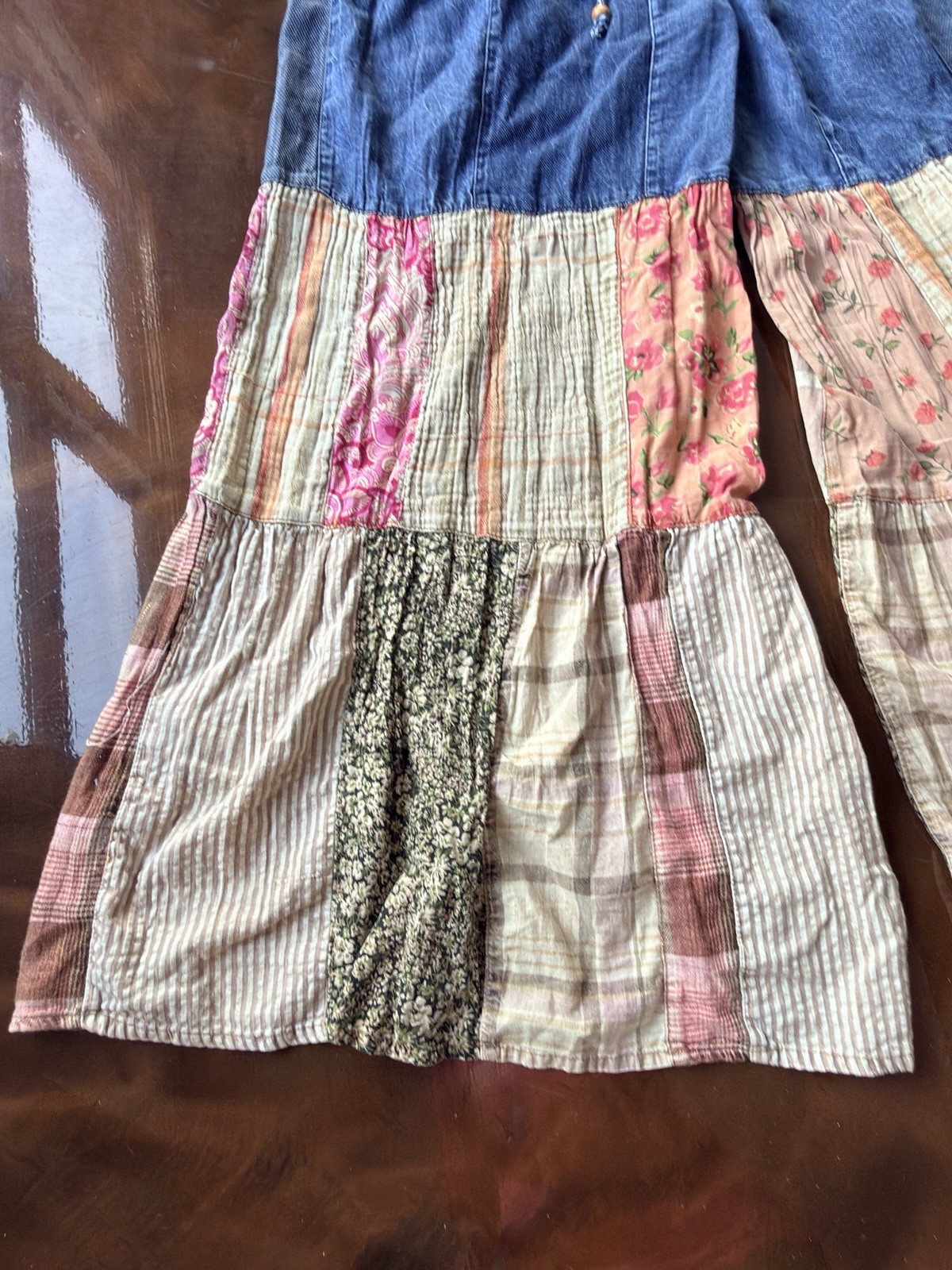 Young Thread Pull On  Denim Patchwork Pant Small … - image 15