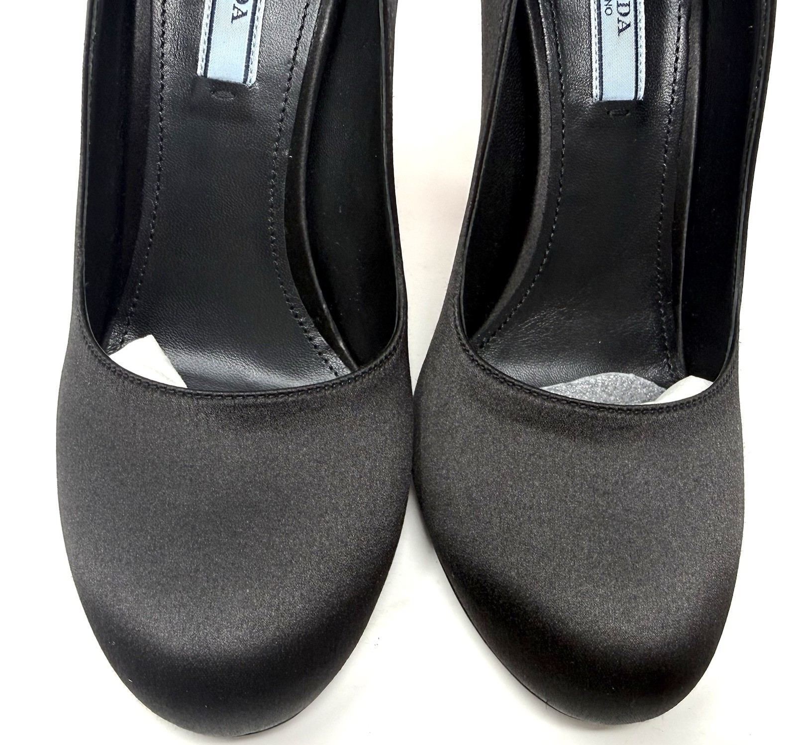 Prada Lighting Bolt Black Satin Pumps W Red Lighting-bolt Heel Size Eu 37 thumbnail 14