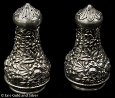 Kirk & Son Repousse Salt & Pepper Shakers Set Sterling #59A