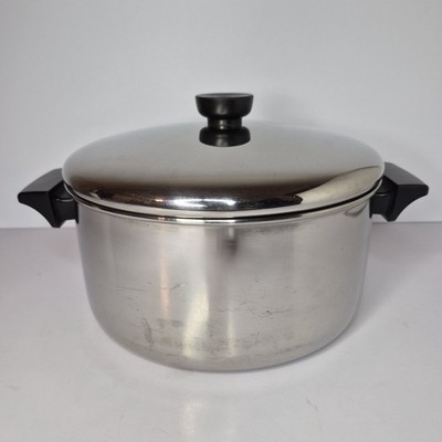 Revere Ware 4 1/2 Quart Stockpot Stainless Steel 1801 With Lid Clinton ILL