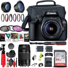 Canon EOS Rebel T100 / 4000D DSLR Camera with 18-55mm Lens  Canon EF 75-300mm