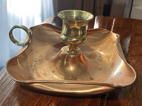 Arts And Crafts Copper & Brass Candle Holder - Foto 2 di 5