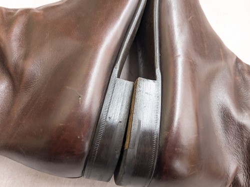 Prada Side Zip Boots Brown Men 10.5 Leather Dress Shoes Designer Italy Brogues - 第 6/19 張圖片