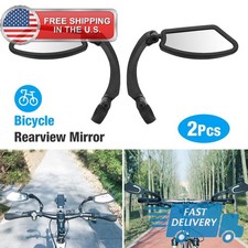 Left and Right Handlebar Rear View Mirror Bicycle Rearview Rectangle Back Mirror