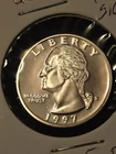 1997 S SILVER DCAM Proof Washington Quarter ,90% Silver , Free Delv