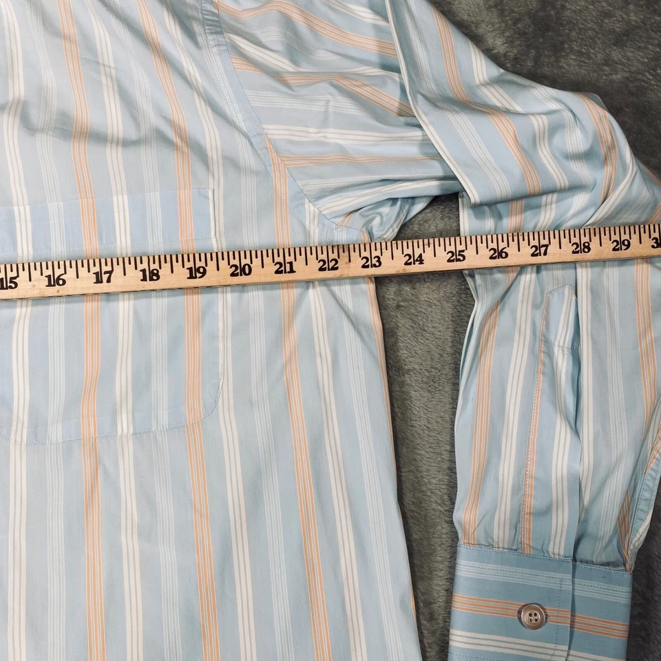 Camisa Ermenegildo Zegna Para Hombres Grande Rayas Abotonada Manga Larga Vestido Informal Foto 4 de 4