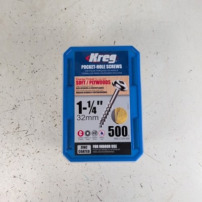 KREG SML-C125-500 #8 x 1-1/4'' Square Drive Zinc-Plated Pocket-Hole Screws