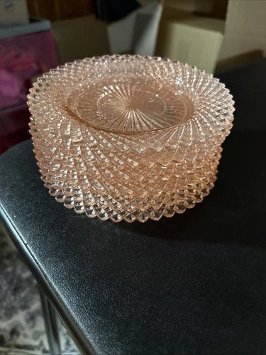 Anchor Hocking Miss America pink depression glass saucer Set Of 6