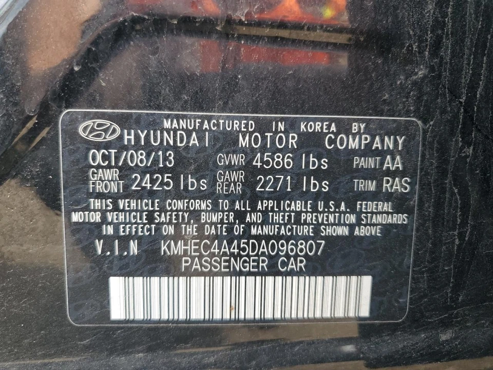 Used Left Headlight Assembly fits: 2013 Hyundai Sonata Hybrid Left Grade A - Image 2 of 4