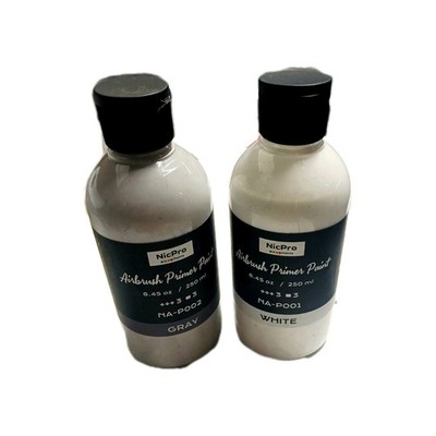 Nicpro Primer Airbrush Paint 2 Pack Grey And White 8.45oz