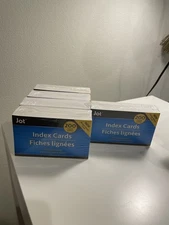 JOT INDEX CARDS 200 COUNT WHITE RULED 3" X 5", 5 Counts- NEW IN PACKAGE