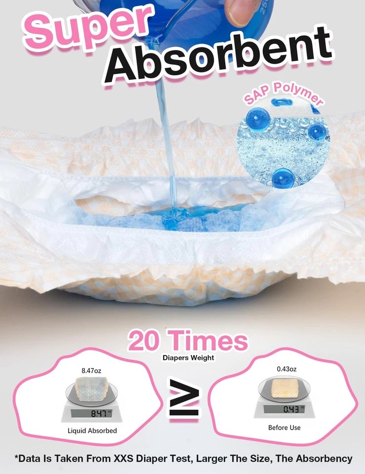 Подгузники для собак женские - 60 шт., одноразовые подгузники для собак с индикатором влажности, S... - Изображение 3 из 4