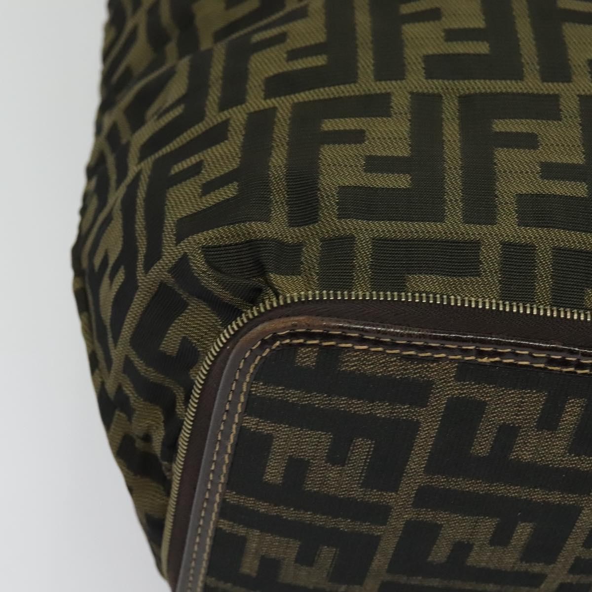 FENDI Zucca Canvas Tote Bag Black Brown Auth yk18964