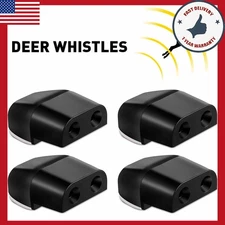 Black Animal Deer Whistles for Cars Trucks Motorcycles RVs Safety Warning 4pcs