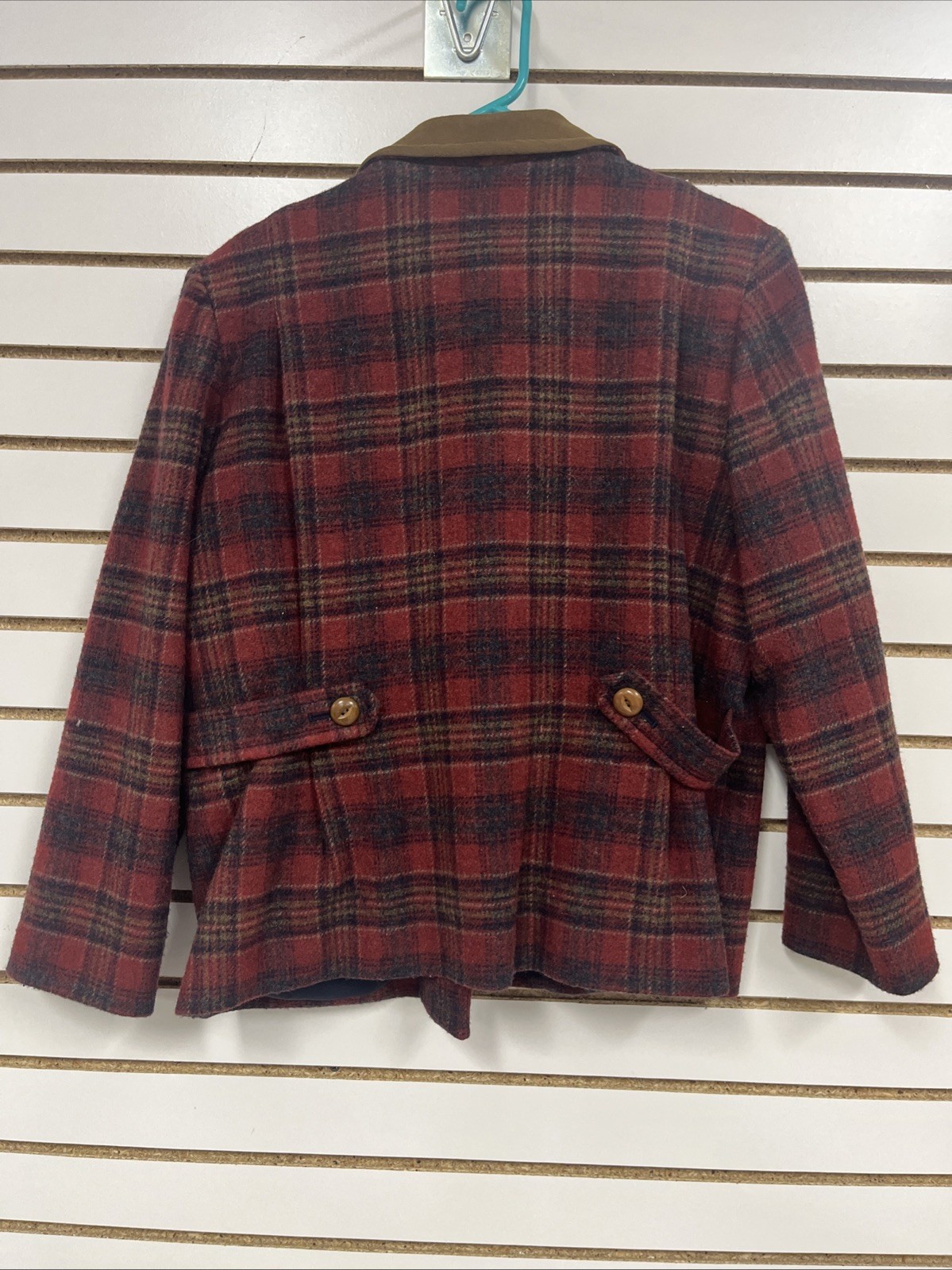 Pendleton Plaid Red Virgin 100% Wool Button shack… - image 9