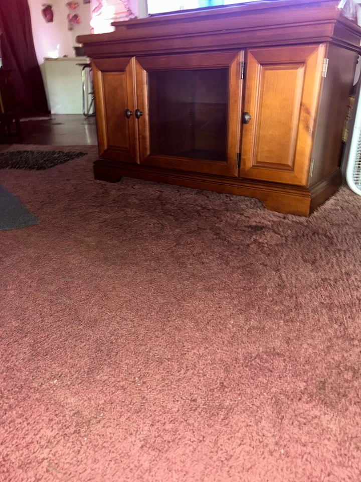 Porta de vidro marrom madeira usada suporte de TV altura é de 2 pés por 3 pés polegadas - Imagem 4 de 4