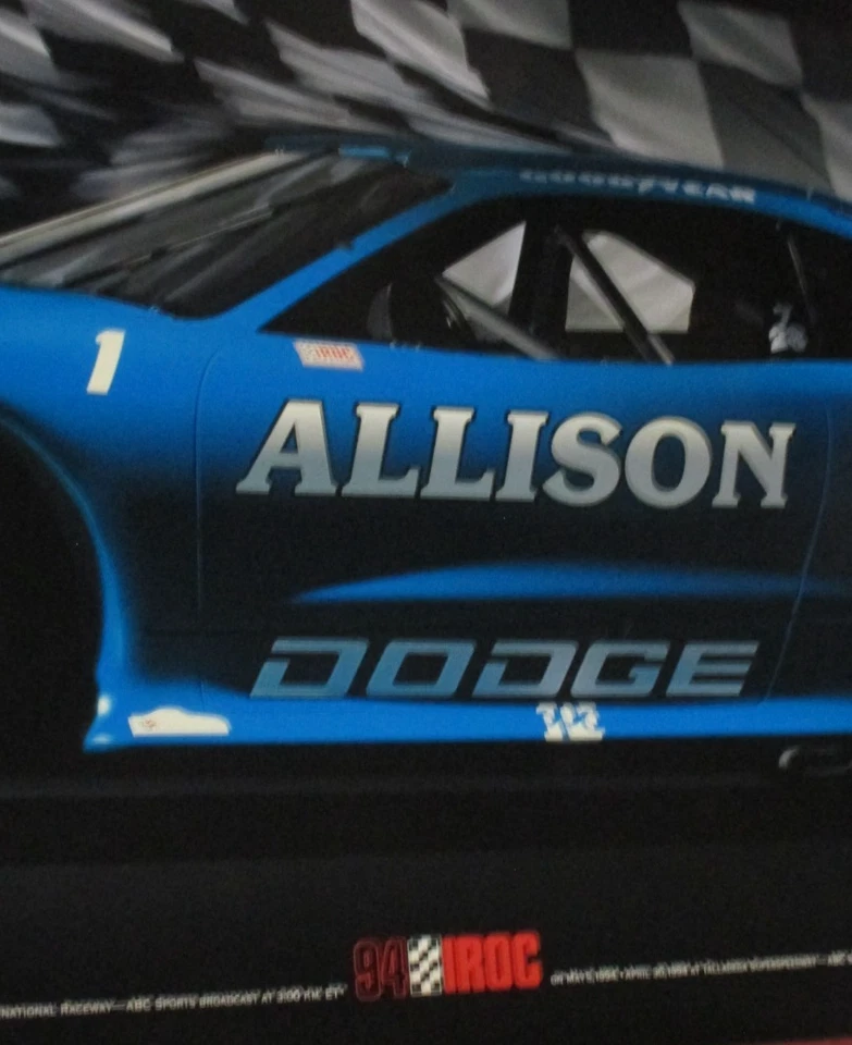 Allison Dodge IROC racing poster 1994 Talladega Dealership Promo - Image 3 of 4