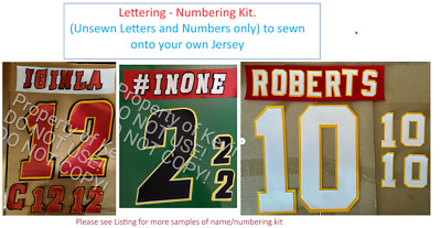 Calgary Flames Lettering Custom  ANY YEAR Name Number kit UNSEWN for Jersey