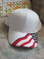 White with Patriotic Design Nissun Baseball Cap