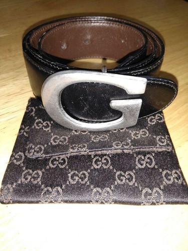 Gucci G Buckle Leather Belt Size 65-26 