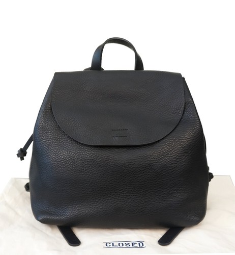CLOSED Black Full Grain Leather Backpack BRAND NEW with TAGS - Picture 2 of 6