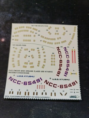 KEIN MODELL - INDIVIDUELLE AUFKLEBER FÜR EAGLEMOSS USS KYUSHU NEW ORLEANS KLASSE - Star Trek