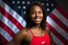 Simone Manuel Freestyle Swimmer American Flag Art Decor Print - POSTER 20x30