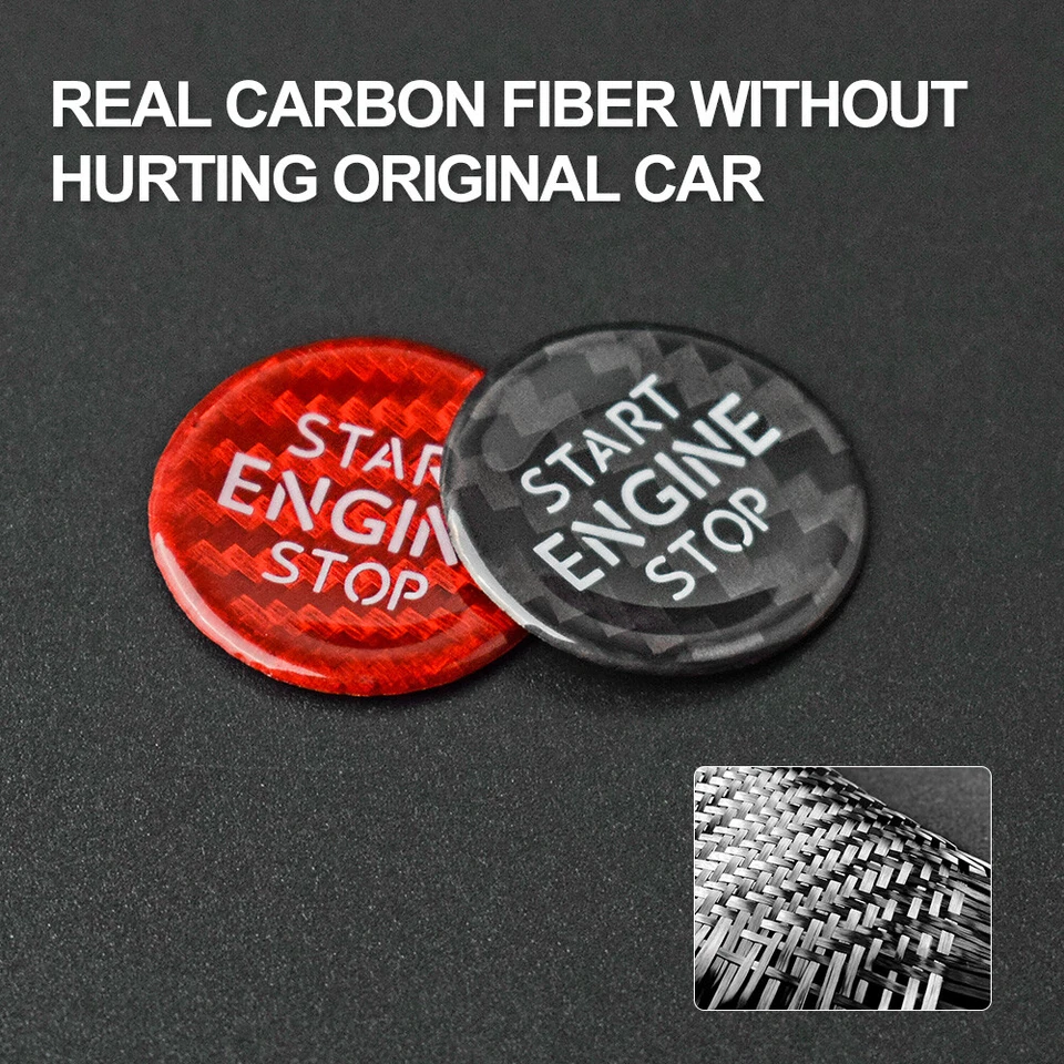 For Volkswagen Touareg Carbon Fiber Engine Start Stop Button Cover 2019-2021 - Image 2 of 4