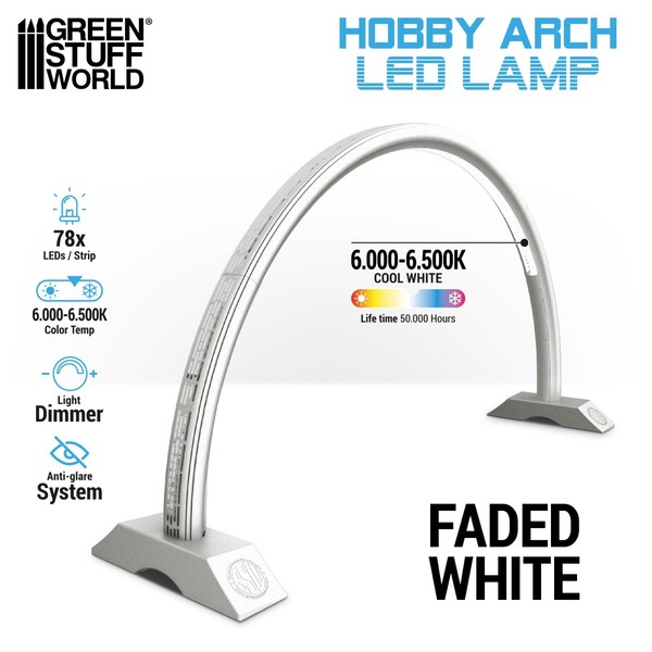 Lampara de arco LED - Faded White -  iluminación pintura mesa de trabajo