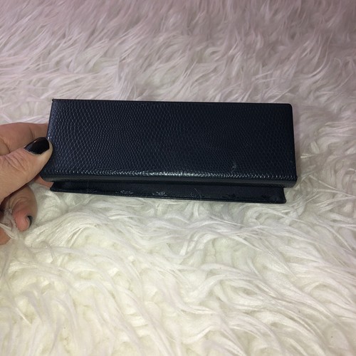 BROOKS BROTHERS Blue Textured Leather Eye and Sunglasses Hard Case with cloth - Picture 4 of 5