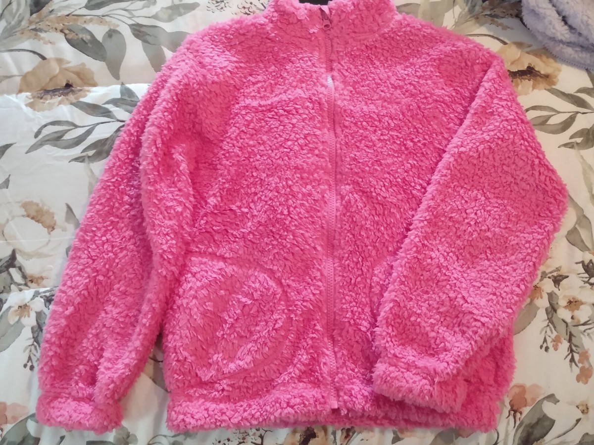 Wonder Nation L 10-12 Plush Full Zip Raspberry Sorbet Jacket