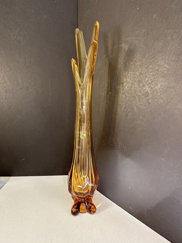 Rare Viking MCM Amber Yellow EPIC Swung Base Square Footed 21” - Picture 7 of 12