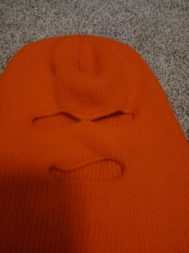 3 Hole Full Face Ski Mask Winter Cap Balaclava Blaze Orange - Picture 2 of 6