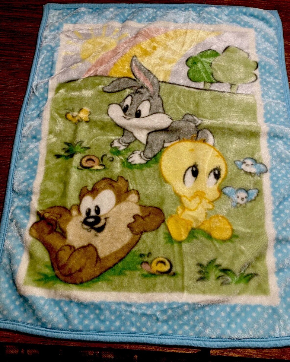 BABY LOONEY TUNES PLUSH BLANKET VINTAGE VTG BUGS TWEETY TAZ