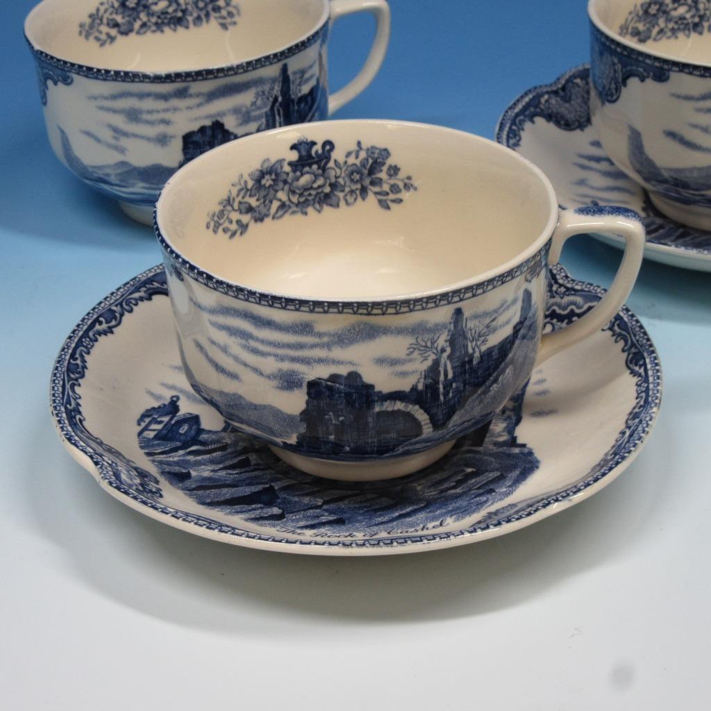 Johnson Bros China Old Britain Castles Large Cups, Saucers