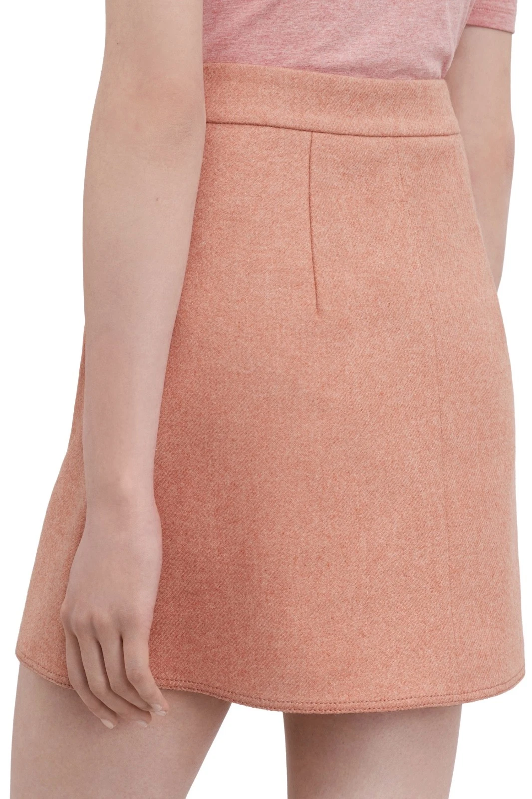 Minigonna originale Acne Studios Prisca rosa melange lana a A line taglia 34 XS US2