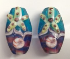 10pcs handmade Lampwork glass starfish beads 10 15 28mm