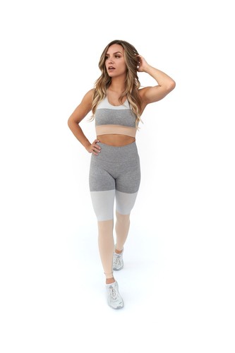 Women's 2 Piece Seamless Workout Yoga Outfit - High Waist Leggings Set - Picture 6 of 25