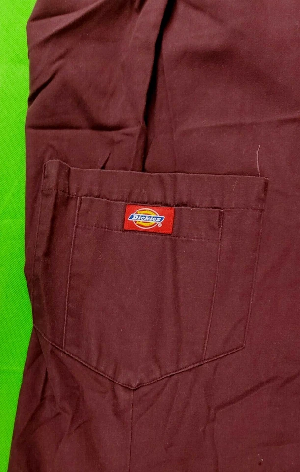 Dickies dark brown-red women's elastic waist flared scrub bottoms size L 32W 28L - Image 3 of 4