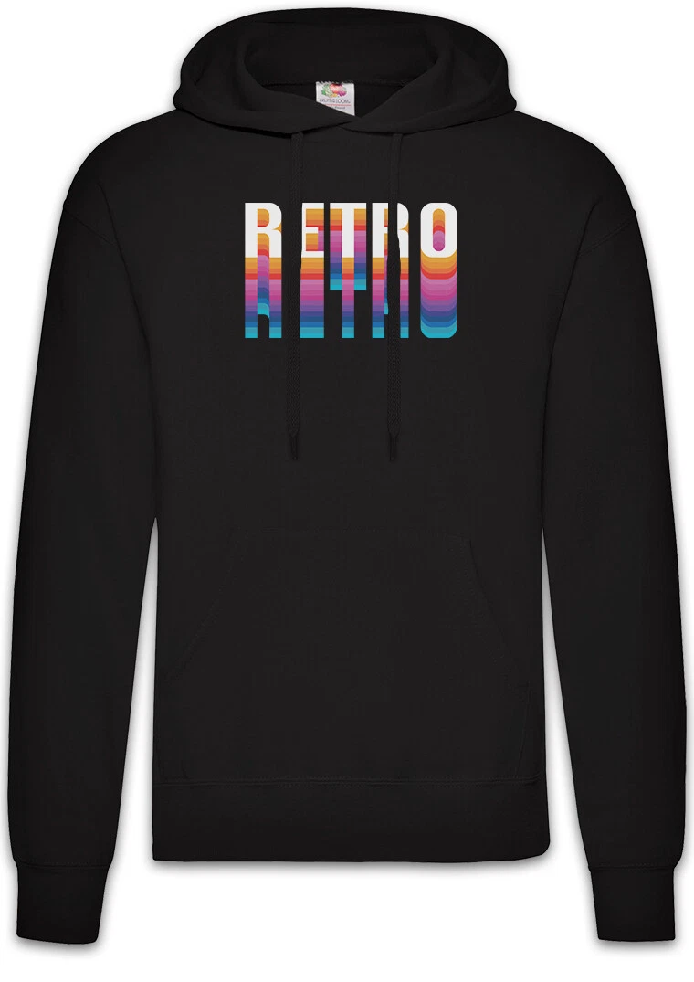 Retro Typo Hoodie Pullover Oldschool 80ies Colours Colourful Gamer Gaming