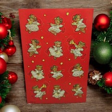 3 Full Sheets Vintage Carlton Card Holiday Stickers Angel Christmas Choir Bears