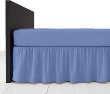 Image of Plain Dyed Extra Deep Bed Base Valance Sheets Frilled Single Double King S King
