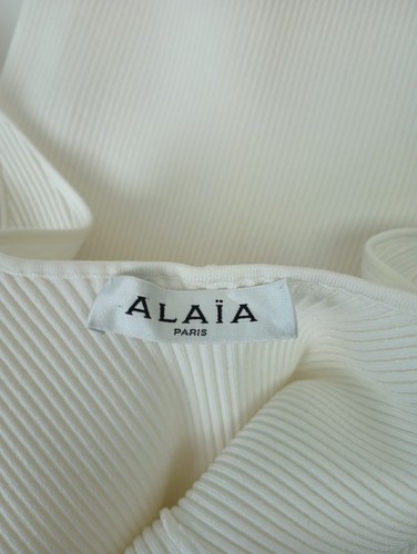 ALAÏA Women's White Blanc Rib Tube Midi Dress Size 40 FR Alaia - Picture 5 of 7