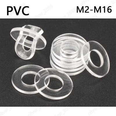 #ad #ad Plastic PVC Polyvinyl Chloride Transparent Gasket Washers M2 M3 M4 M5 M6 M8 M16 $71.96