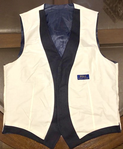Ralph Lauren Herren Weste 100% Flanell Wolle dunkelblau Gr. 40 Made in Slovakia - Bild 7 von 7