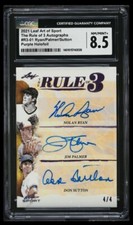2021 Leaf NOLAN RYAN Jim PALMER Don SUTTON /4 CGC 8.5 w/ 9 Auto Autograph Purple